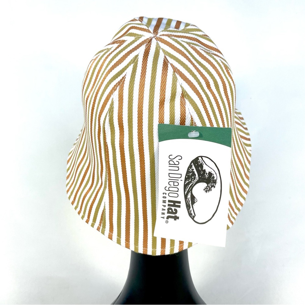 San‎ Diego Hat Co Bucket Hat Womens Small Striped Cotton Retro Y2K Festival NWT - Picture 9 of 11